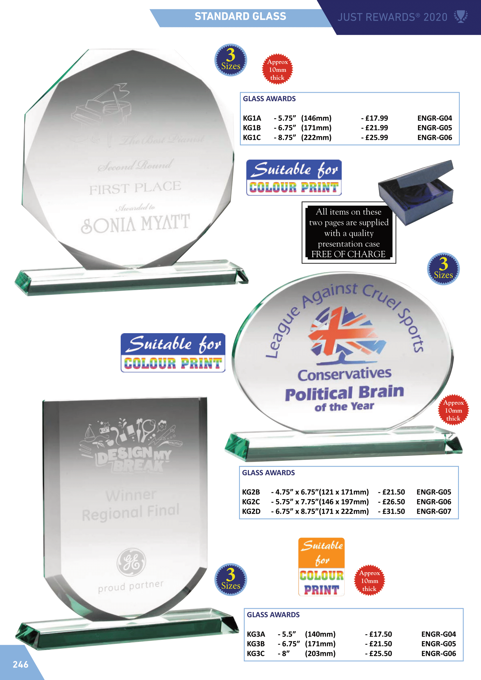 Glass Plaques Standard