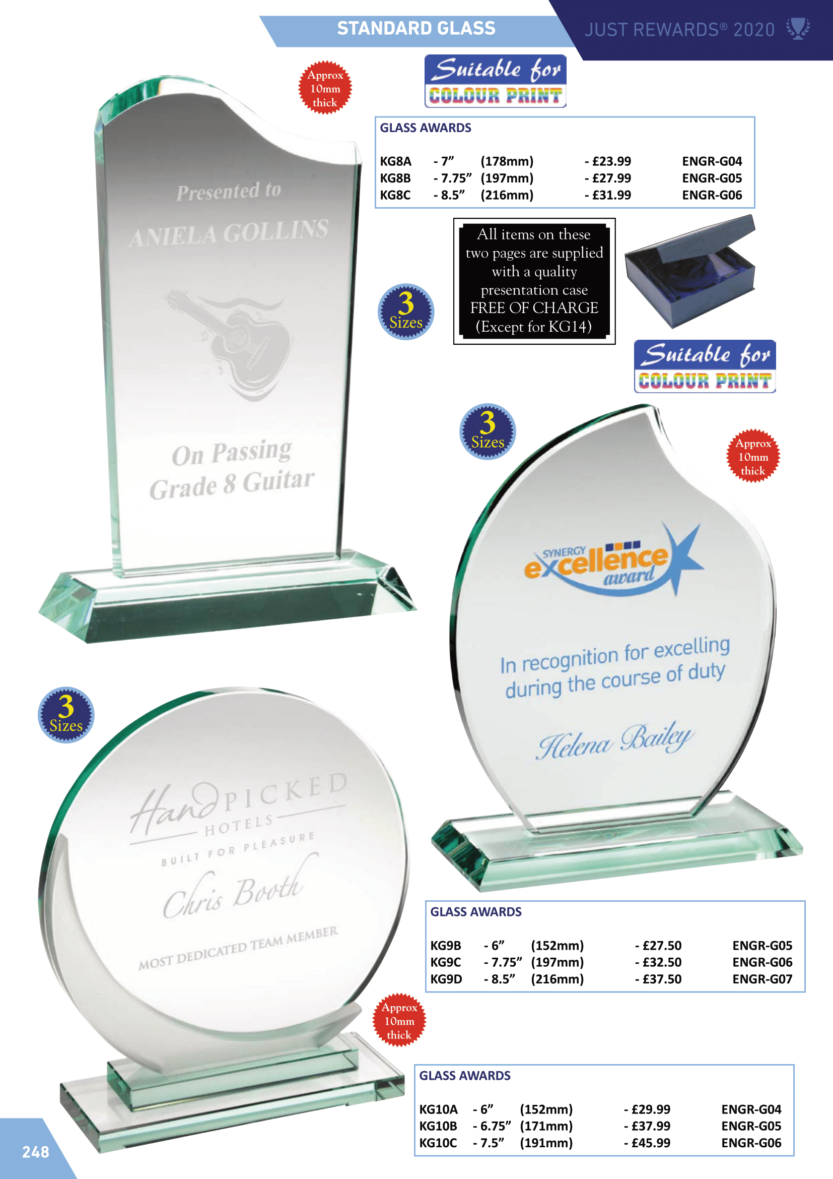 Glass Plaques Standard