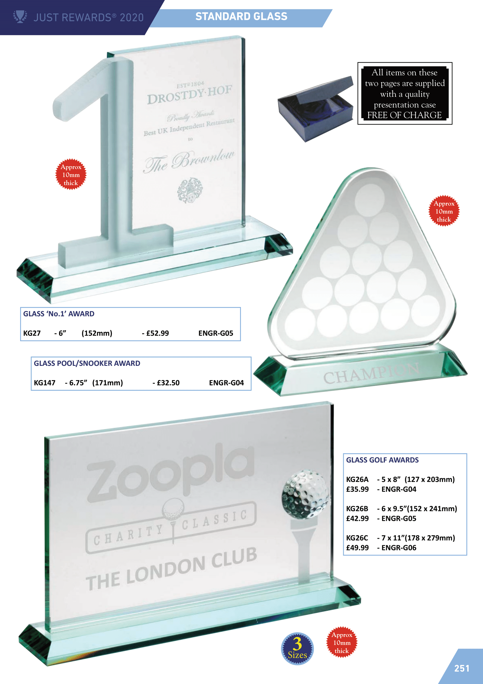 Glass Plaques Standard