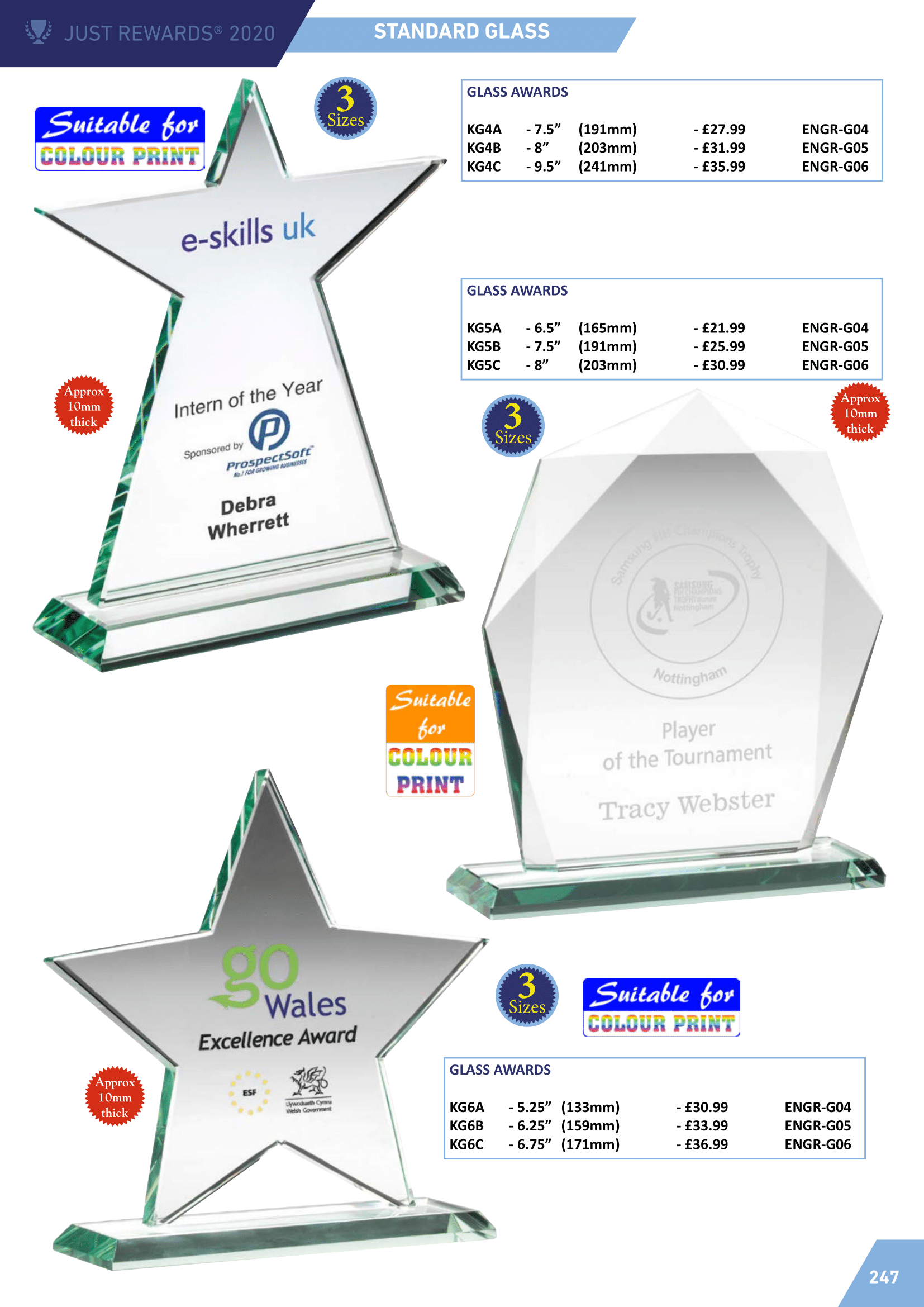 Glass Plaques Standard