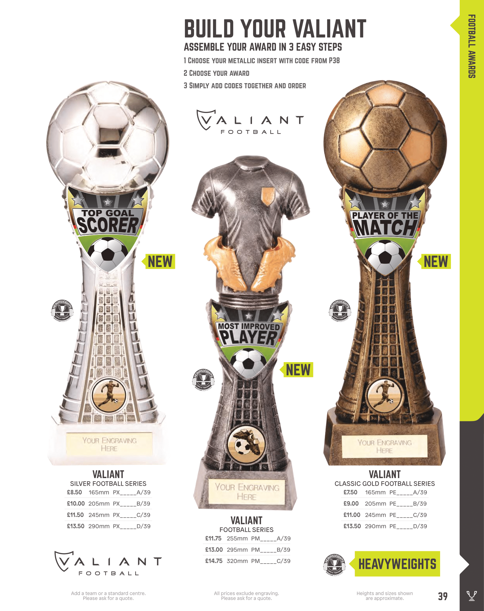Football awards trophies